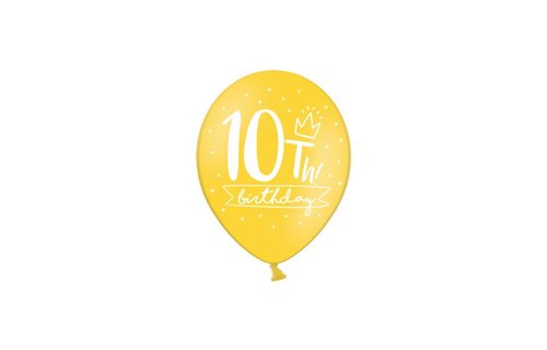 10 Jaar Ballonnen Assorti - 6 stuks - 30 cm