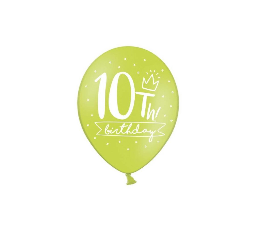 10 Jaar Ballonnen Assorti - 6 stuks - 30 cm