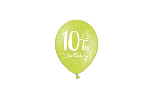 10 Jaar Ballonnen Assorti - 6 stuks - 30 cm
