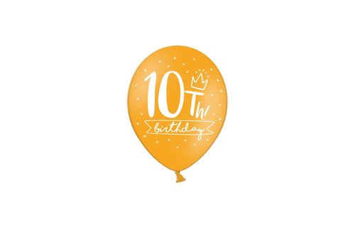 10 Jaar Ballonnen Assorti - 6 stuks - 30 cm