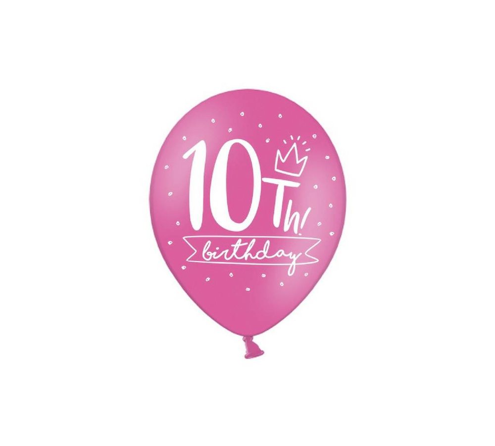 10 Jaar Ballonnen Assorti - 6 stuks - 30 cm