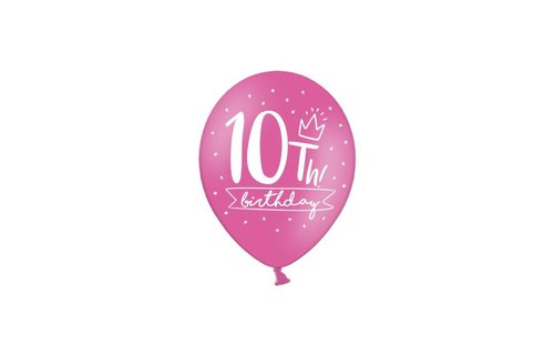 10 Jaar Ballonnen Assorti - 6 stuks - 30 cm