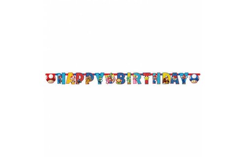 Super Mario Slinger "Happy Birthday" - per stuk - Super Mario Party
