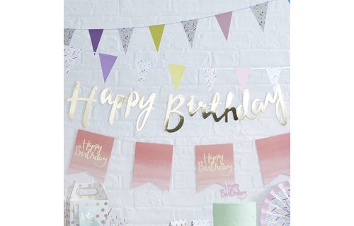 Slinger 'Happy Birthday' Goud - 1,5 meter