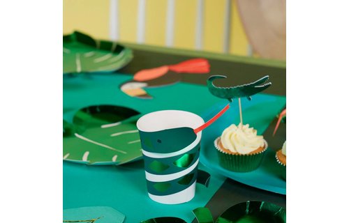 Palmboom bladen bordjes - 8 stuks - Tropical Party