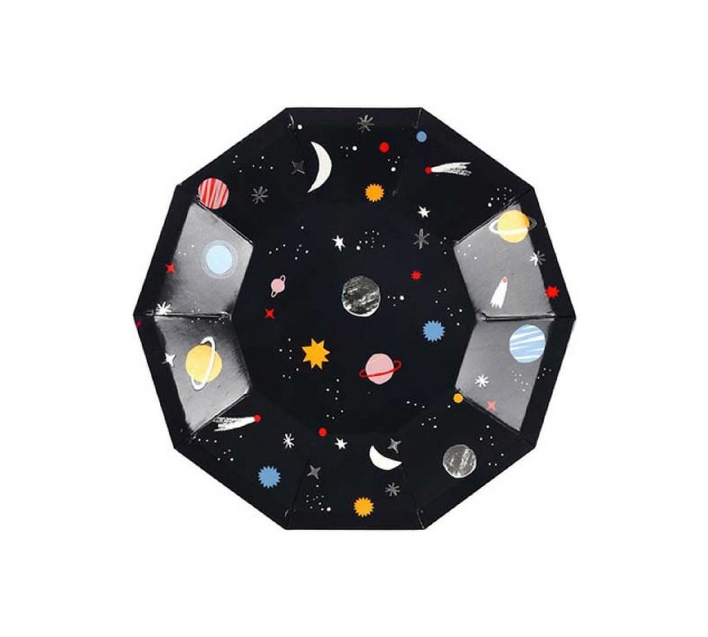 Space Bordjes - 8 stuks - To the Moon feestartikelen