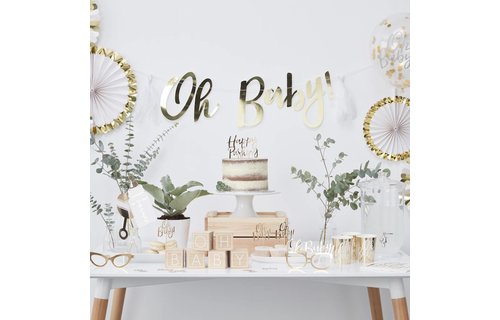 Oh Baby! Cake Topper 'Happy Pushing' - per stuk - Taarttopper