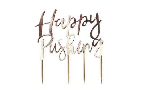 Oh Baby! Cake Topper 'Happy Pushing' - per stuk - Taarttopper