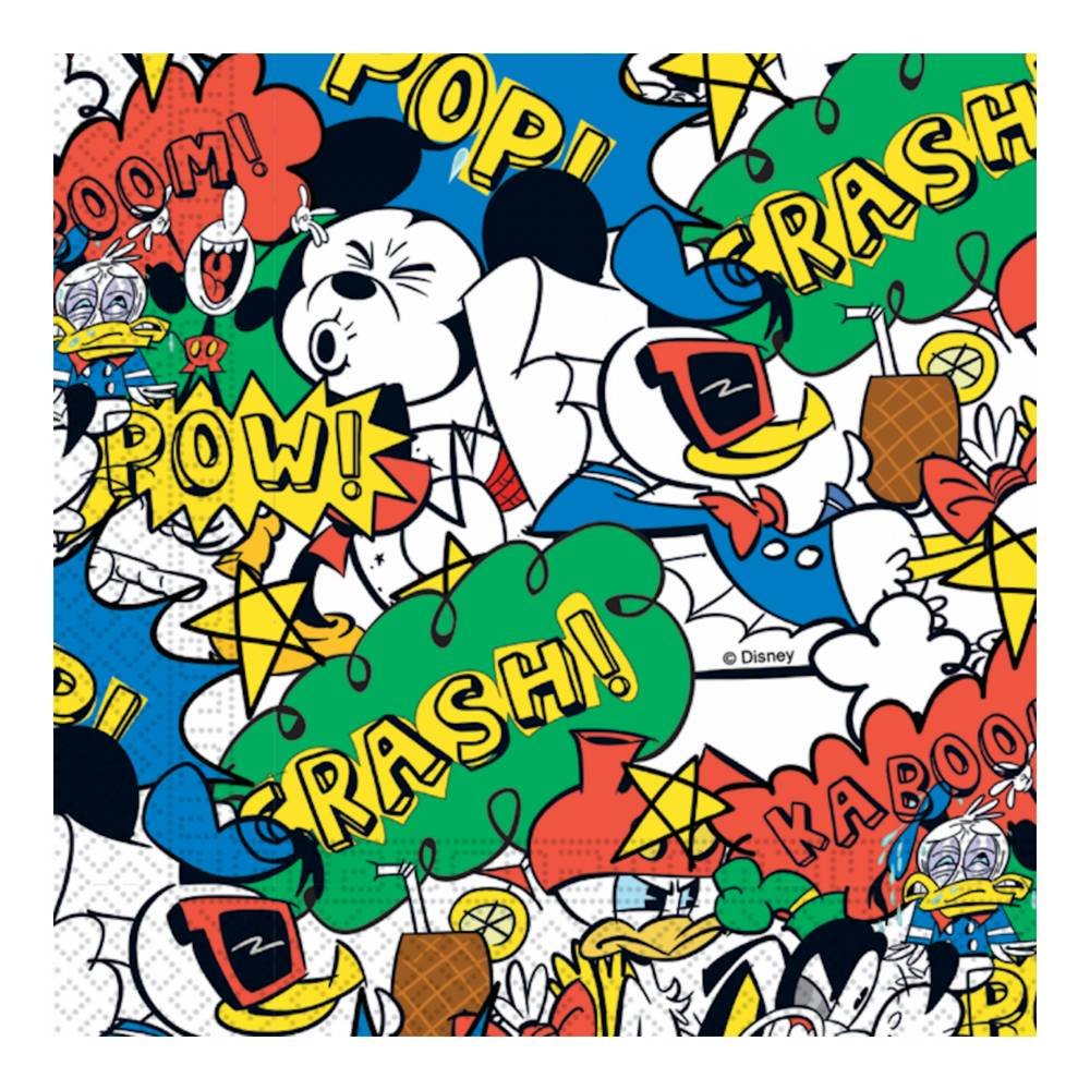 Mickey Super Cool Servetten - 20 stuks - Mickey Mouse Feestartikelen