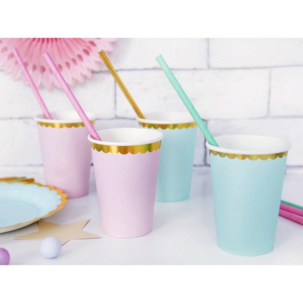 Bekers Mint & Goud - 6 stuks