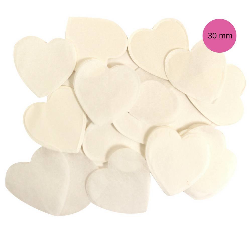 Witte Tissue Hart Confetti - per zak - 100 gr