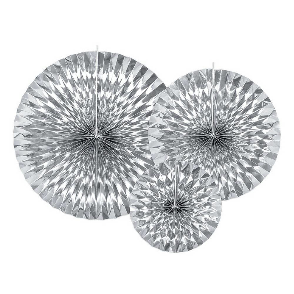 Waaiers Zilver - 3 stuks - 3 maten