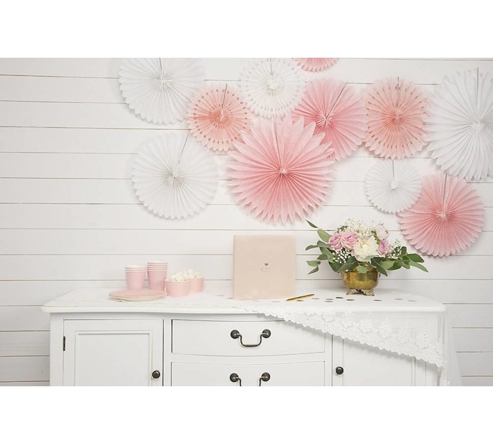 Papieren Waaiers Wit - 3 stuks - 3 maten - Tissue Fans