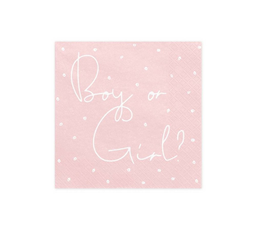 Boy or Girl Servetten - 20 stuks - Baby gender reveal feestartikelen