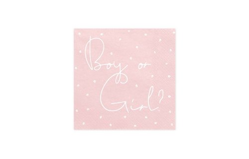Boy or Girl Servetten - 20 stuks - Baby gender reveal feestartikelen