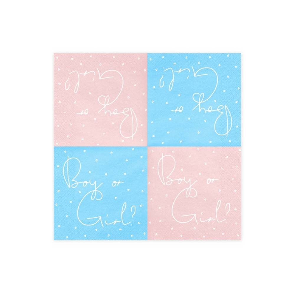 Boy or Girl Servetten - 20 stuks - Baby gender reveal feestartikelen