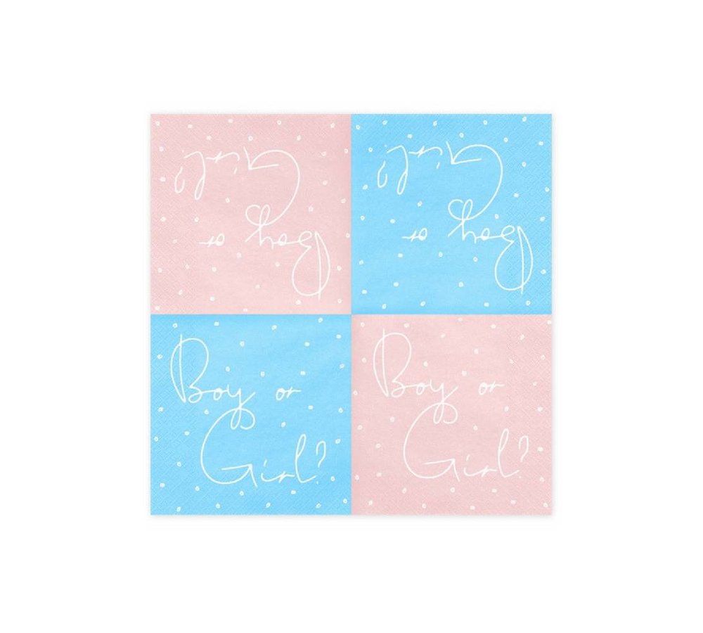 Boy or Girl Servetten - 20 stuks - Baby gender reveal feestartikelen