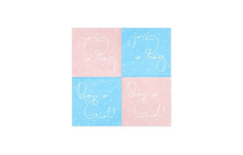 Boy or Girl Servetten - 20 stuks - Baby gender reveal feestartikelen