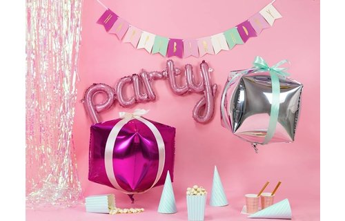Slinger 'Happy Birthday' Roze & Mint - per stuk - Verjaardagsslinger