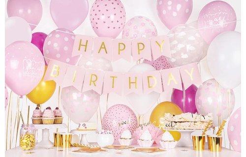 Polka Dots Ballonnen Lichtroze met Witte stippen - 6 stuks