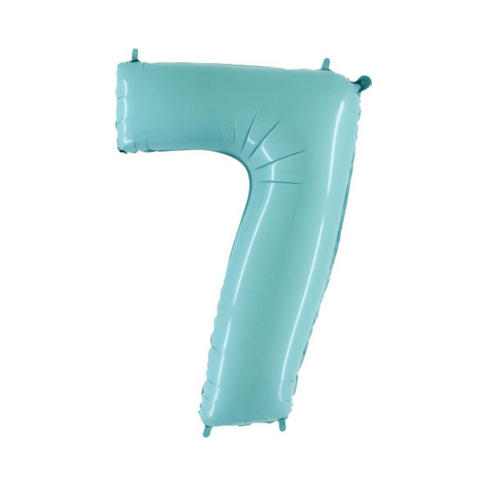 XL Cijfer 7 Folieballon Mint - 101 cm