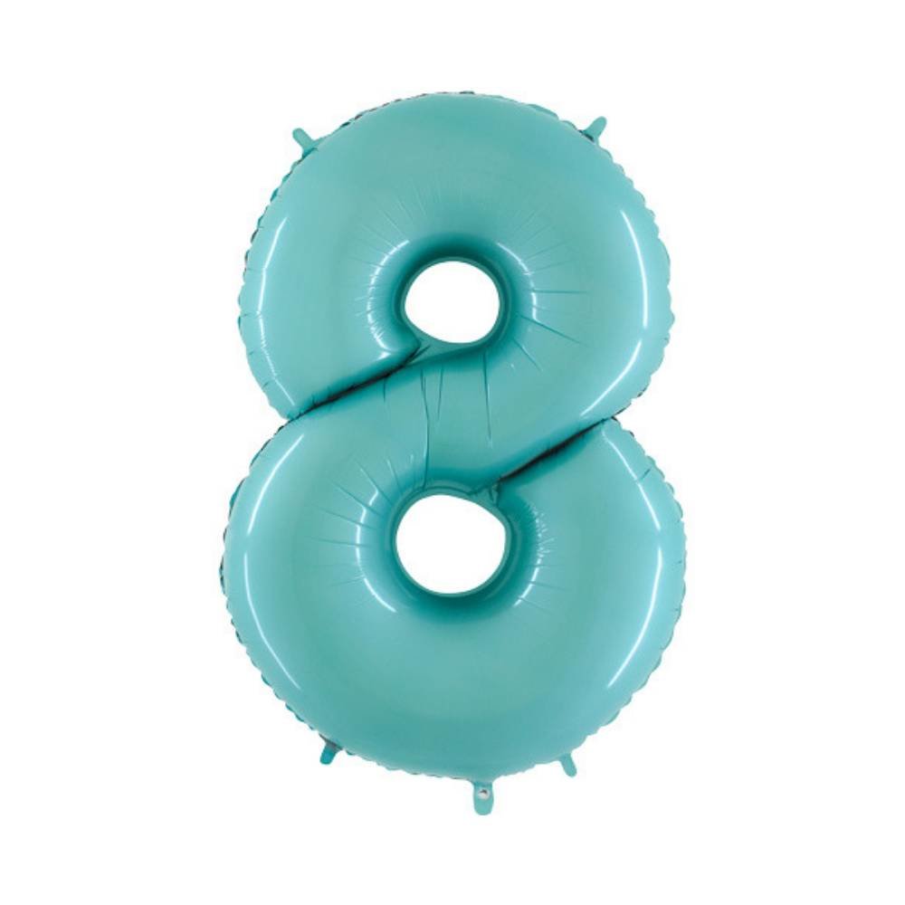 XL Cijfer 8 Folieballon Mint - 101 cm