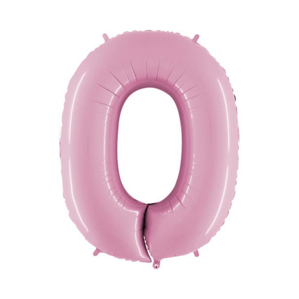 XL Cijfer 0 Folieballon Pastel Roze - 101 cm
