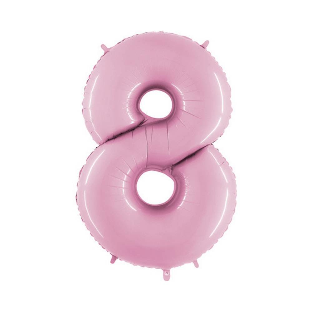XL Cijfer 8 Folieballon Pastel Roze - 101 cm