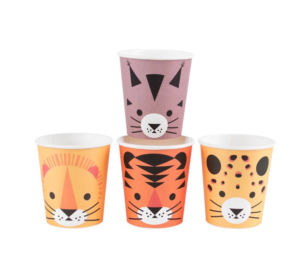 Wilde Katten Bekers - 8 stuks - Mini Felines