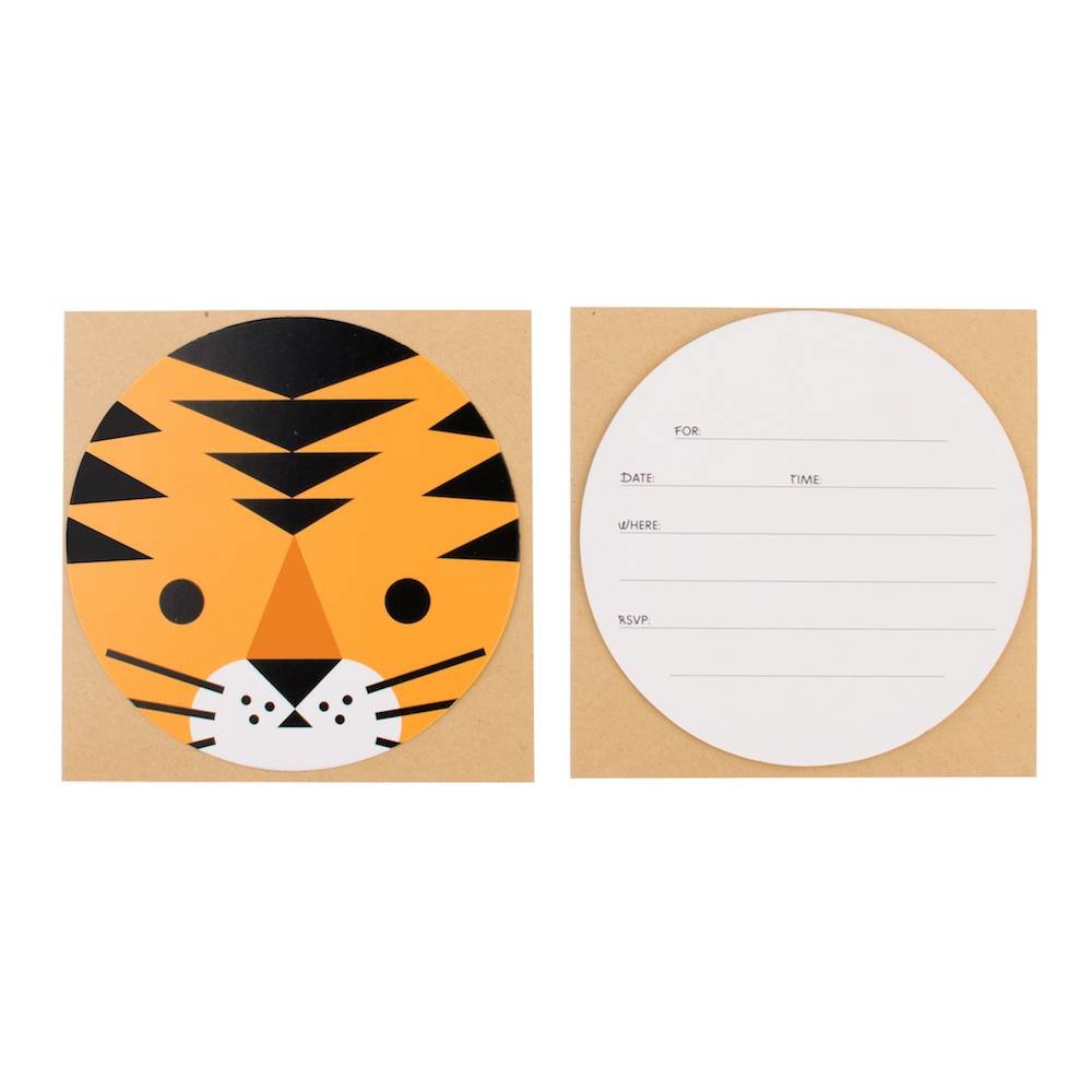 Wilde Katten Uitnodigingen - 8 stuks - Mini Felines