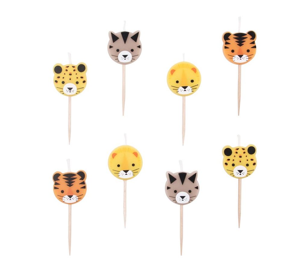 Wilde Katten Kaarsjes - 8 stuks - Mini Felines