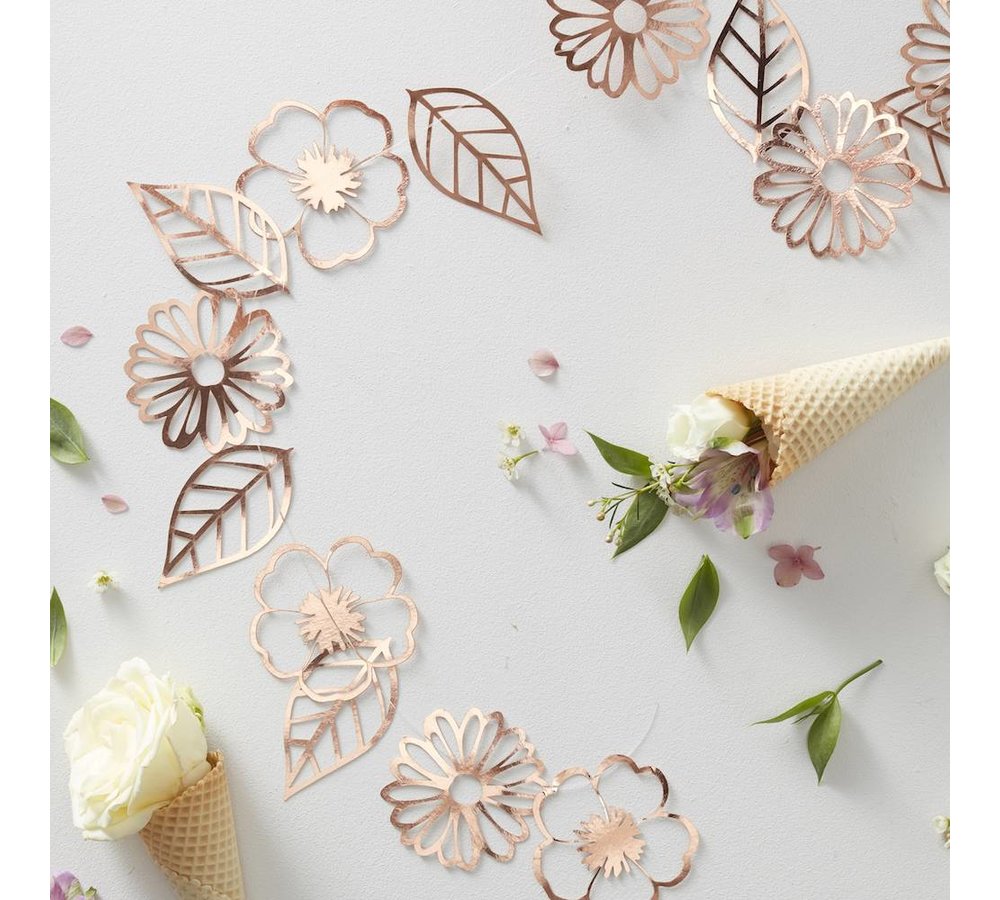 Ditsy Floral Bloemenslinger Roségoud - per stuk - Boho Chic