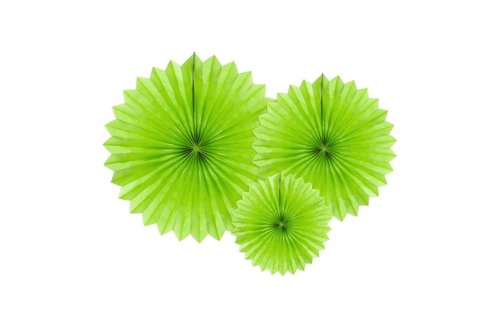 Papieren Waaiers Appel Groen - 3 stuks - 3 maten - Tissue Fans