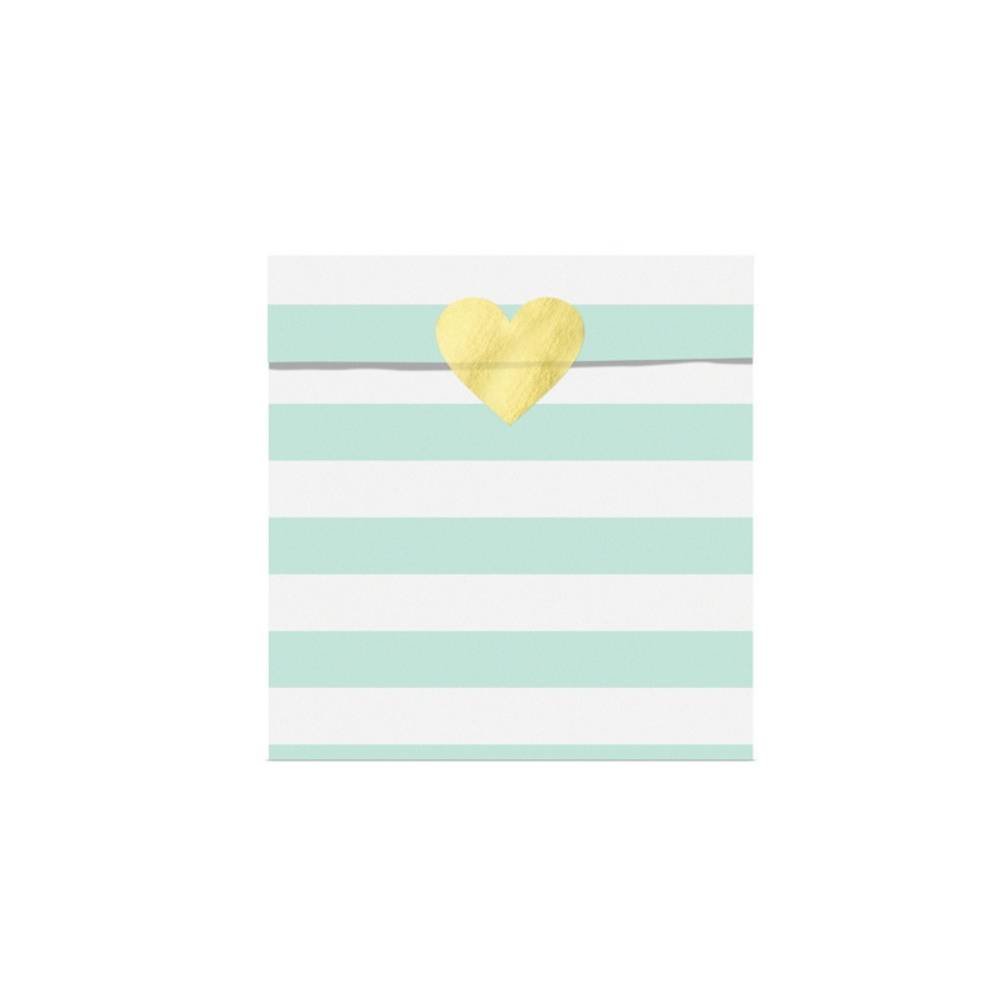 Zakjes Strepen Mint & Wit - Set van 6 - Yummy Traktatie Zakjes