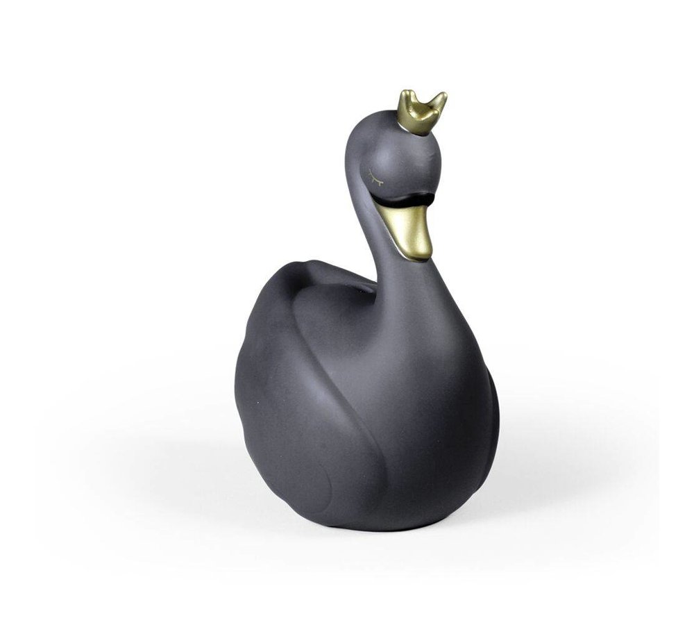 Dame Blanche (Zwaan) Spaarpot Zwart - per stuk - 19 cm