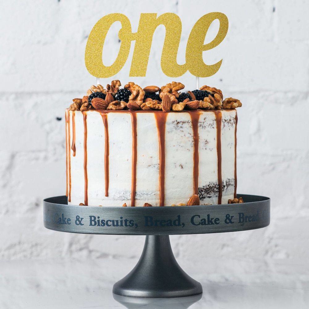 Cake Topper 'One' Goud - per stuk - Taarttopper