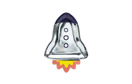 Space Party Borden (Raket) - 6 stuks - Space feestartikelen en versiering