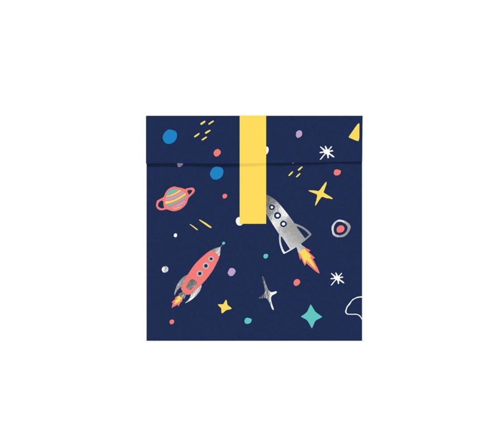 Space Party Traktatie Zakjes met Stickers - 6 stuks - Space traktaties
