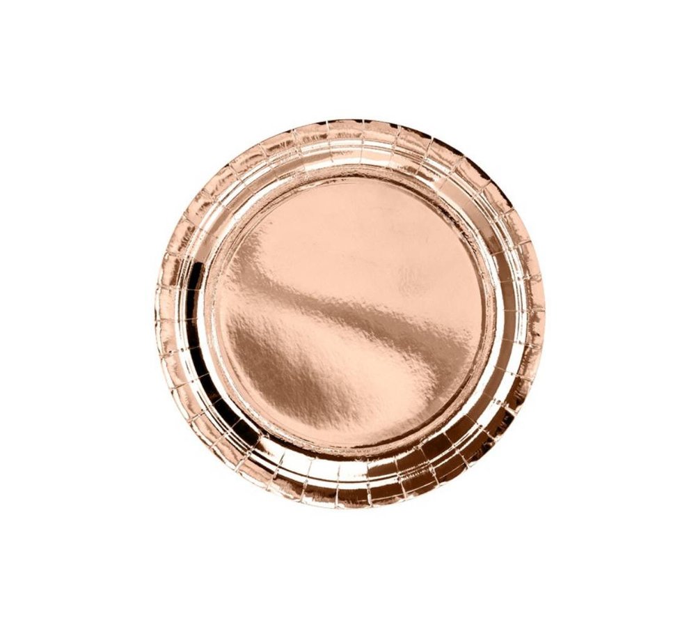 Roségouden Borden Metallic - 6 stuks - 23 cm - feestartikelen en versiering rose goud
