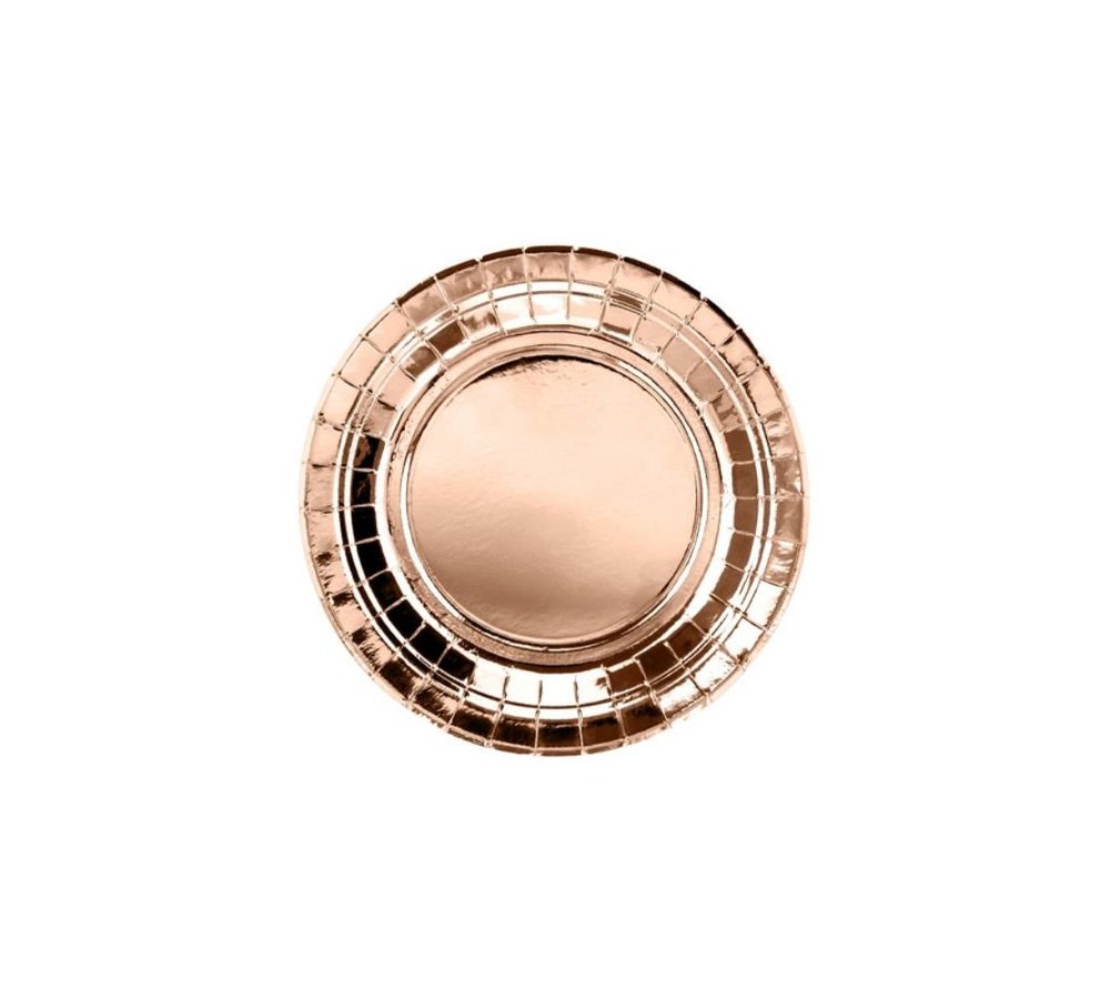 Roségouden Bordjes Metallic - 6 stuks - 18 cm - feestartikelen en versiering rose goud