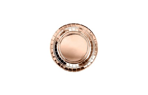 Roségouden Bordjes Metallic - 6 stuks - 18 cm - feestartikelen en versiering rose goud