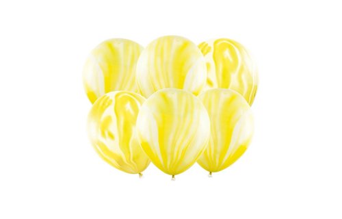 Marble Ballonnen Geel - 6 stuks - 30 cm - Marmer Ballonnen