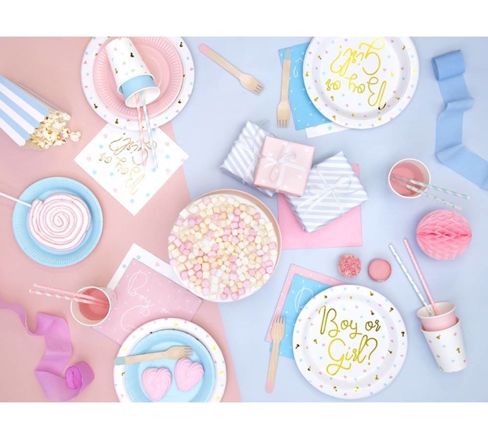 Boy or Girl Servetten - 20 stuks - Baby gender reveal feestartikelen