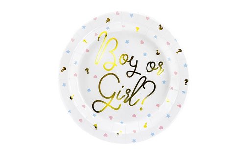 Baby Gender Reveal Borden - 6 stuks - Boy or Girl feestartikelen