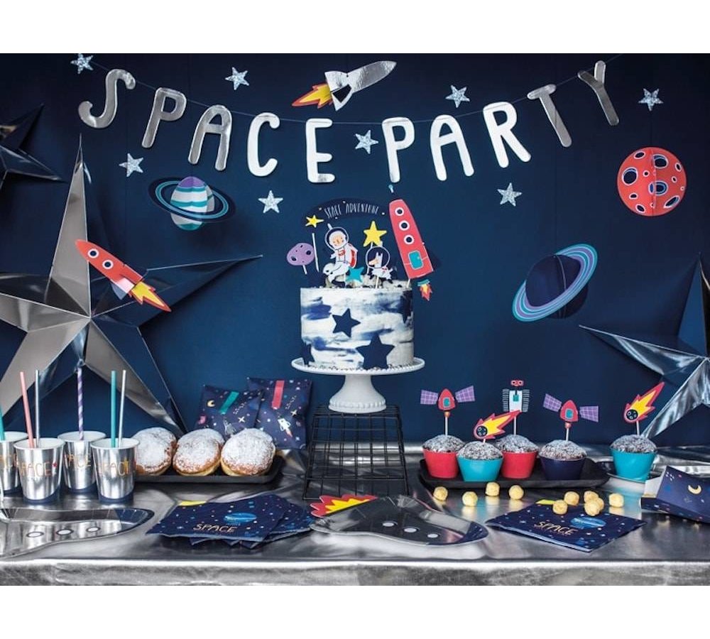 Space Party Traktatie Zakjes met Stickers - 6 stuks - Space traktaties