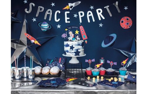 Space Party Traktatie Zakjes met Stickers - 6 stuks - Space traktaties
