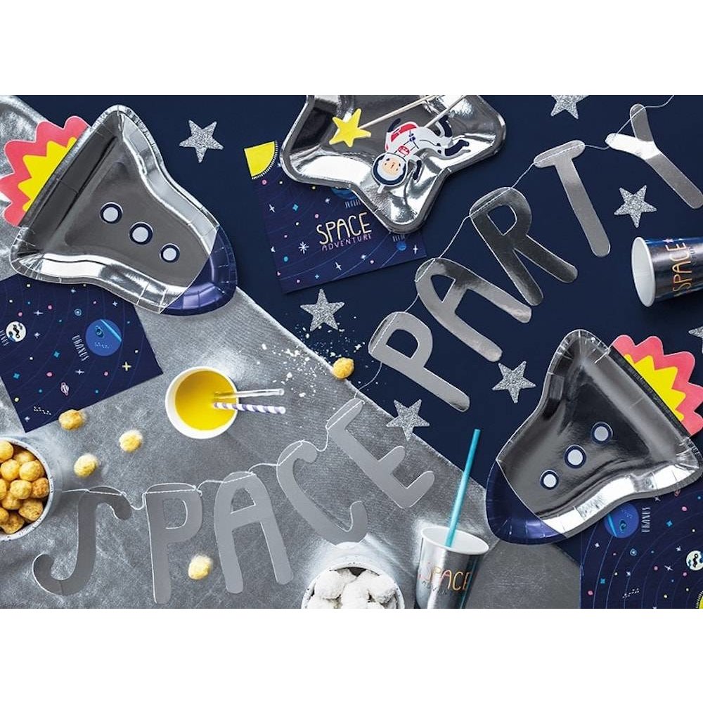 Space Party Borden (Raket) - 6 stuks - Space feestartikelen en versiering
