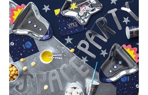 Space Party Borden (Raket) - 6 stuks - Space feestartikelen en versiering