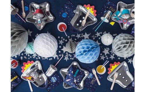 Space Party Borden (Raket) - 6 stuks - Space feestartikelen en versiering