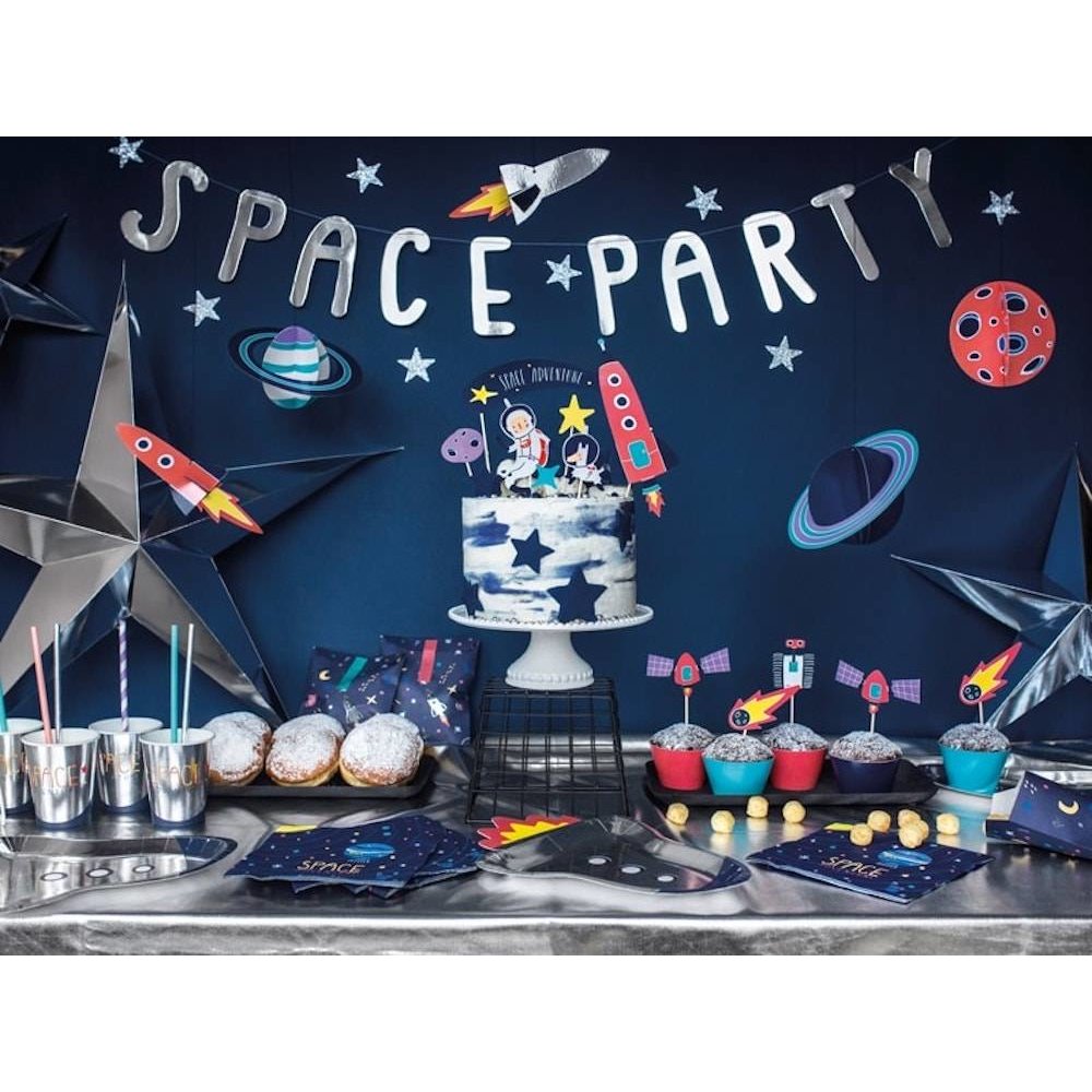 Space Party Borden (Raket) - 6 stuks - Space feestartikelen en versiering